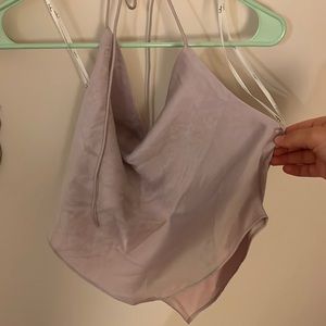 Lavender Lulu’s satin handkerchief top